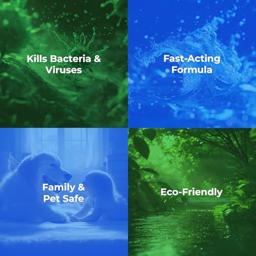 PureGreen24 Value pack Safe & Effective Disinfectant. Kills Deadly Germs including RSV COVID-19 Norovirus MRSA Staph 2026 flu Bird flu Contains no toxic chemicals odorless (1 gallon 3 x 32oz sprays)