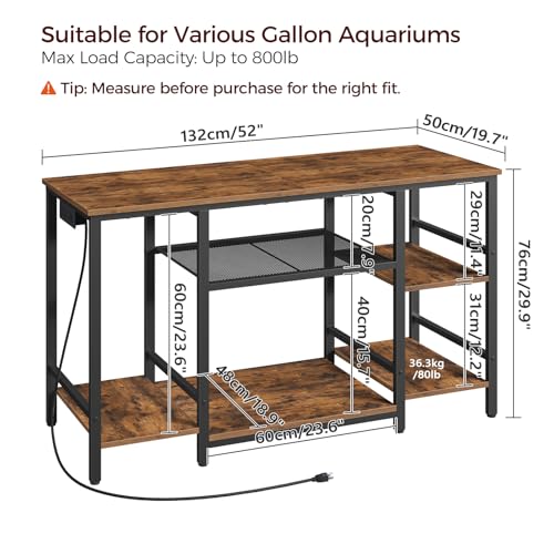 MAHANCRIS Over The Toilet Storage Rack and 55-75 Gallon Fish Tank Stand Bundle, 4 Tier Bathroom Organizer Over Toilet, Heavy Duty Reptile Terrarium Tank Stand, TSHR0401Z-FTHR55E01