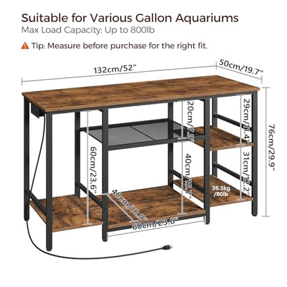 MAHANCRIS Over The Toilet Storage Rack and 55-75 Gallon Fish Tank Stand Bundle, 4 Tier Bathroom Organizer Over Toilet, Heavy Duty Reptile Terrarium Tank Stand, TSHR0401Z-FTHR55E01