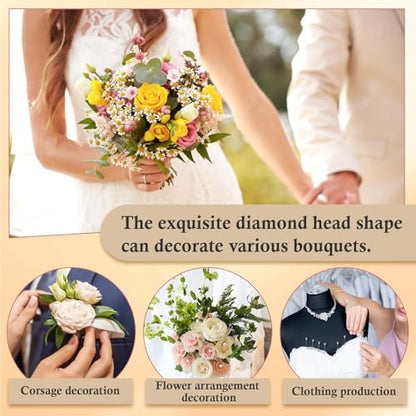 200 Pcs Corsage Pins 2 Styles Teardrop Boutonniere Pins Pearl Pin - size: 200pcs