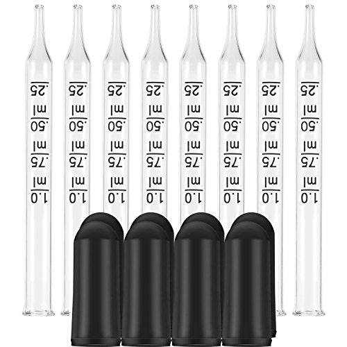 Tecunite 40 Pcs Glass Dropper Bulk, 1 ml Dropper for Liquids Glass Droppers Pipettes for Essential Oil, Medicine, Crafts, Pipette for Mixing Paints, Ear&eye Drops