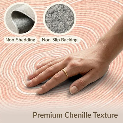 6'x9' Washable Modern Abstract Area Rug, Peach Non-Shedding Pet Friendly Room Rug for Queen Size Bedroom, Under Bed, Master Suite, Foldable Easy Care Carpet | Ref:1908935 - color: Beige/Pattern 28, size: 6' x 9' (Rectangular)