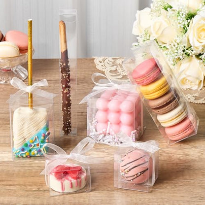 45 PCS Clear Pretzel Rod Boxes 1x1x8 Inches Gumball Tubes Box for 8, Individual Treat Box Transparent Plastic Candy Party Favor Boxes - color: 1x1x8 Inch