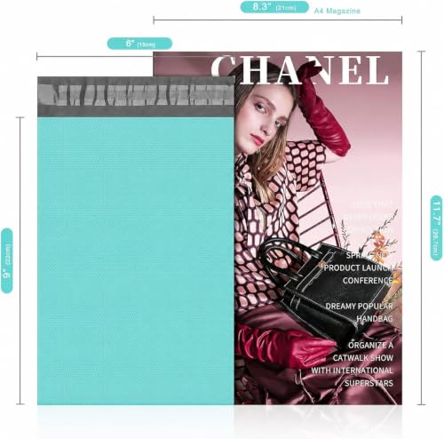 Fuxury Poly Mailers 6x9" 1000 Pcs,Small Shipping Bags Embossed Dots Teal | Strong Adhesive Packaging Mailers Poly Bag,Waterproof Self Seal Mailing Envelopes for Small Business,Boutique &Online Sellers - size: 6x9" 1000pcs