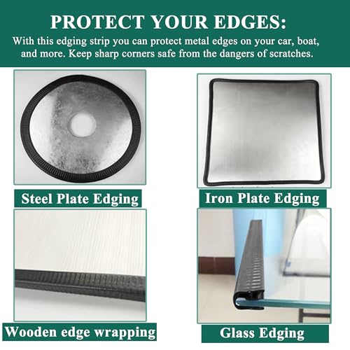 U Shape Rubber Seal Edge Strip Trim Guard for Panels, Car Doors, Steel Plates, Hatches, Table Corners, Fits Edge 1/32 to 1/4 Inch, 10Ft Length