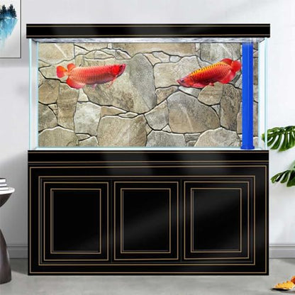 30X12IN Marble Aquarium Background, Art Marble Aquarium Background, Natural Marble Glass Terrarium Background with 8 EVA Double-Sided Tape - color: Stone, size: 30X12in/75X30cm