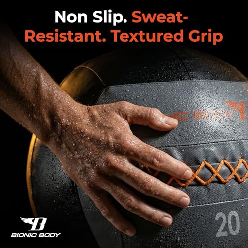 Bionic Body Soft Medicine Ball Weighted Slam Wall Ball for Cardio Workout and Core Training – Ideal for Squat, Lunge, and Partner Toss - style: 20LB