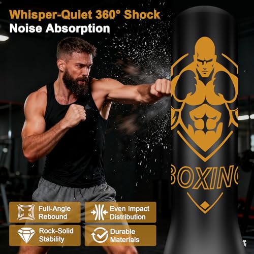 Freestanding Punching Bag for Adults, 70" Heavy Bag Inflatable Boxing Bag, Boxing Equipment Bag with Stand, Kickboxing Bag for Training Gym MMA Muay Thai Fitness