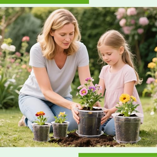 6 Inch Clear Nursery Pots with Drainage Trays, 15 Pack Plastic Pots for Plants, Clear Pot for Seed Starting, Transplanting, Succulents, and Indoor Gardening (6 inch) - size: 6 inch