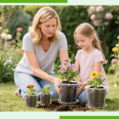 6 Inch Clear Nursery Pots with Drainage Trays, 15 Pack Plastic Pots for Plants, Clear Pot for Seed Starting, Transplanting, Succulents, and Indoor Gardening (6 inch) - size: 6 inch