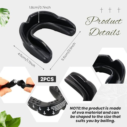 Yaomiao 2 Pcs Mouth Guards Christian Teeth Guards Sport Game Guard & Case Religious MouthGuard Soccer Football Basketball Baseball Wrestling Lacrosse Rugby Boxing Taekwondo - size: Adult, style: White & Black Faith