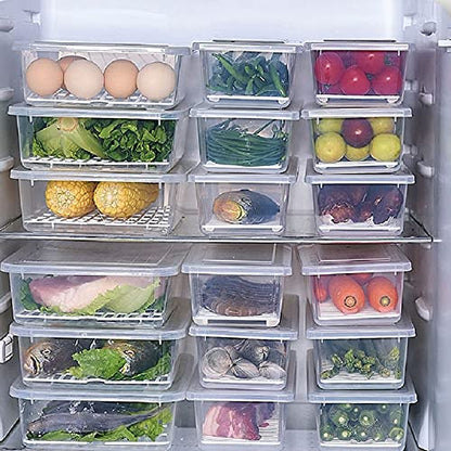 Bento Boxes Food Storage Containers with Removable Drain Plate, for Family, Tray to Keep Fruits, Vegetables, Meat, Fish Etc. Out of The Drippings(Black) - size: Black