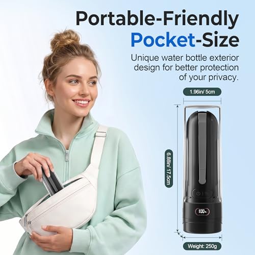 Electric Portable Bidet – Rechargeable Travel Bidet for Women Postpartum Care & Personal Hygiene | 3 Pressure Modes for Home Travel & Camping, Black - color: Black