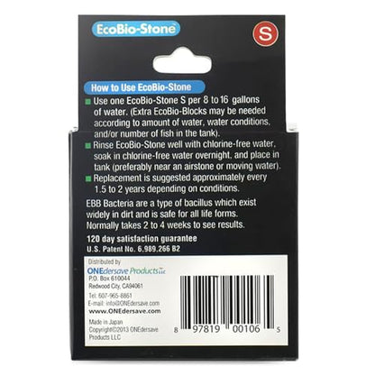 EcoBio-Block Aquarium Water Clarifier (Small, 8–16 gal) | Volcanic Rock — Lasts Up to 2 Years — No Weekly Additives — Long-Term Water Balance — Safe for Fish, Shrimp, Frogs & Turtles - size: 1 Pack, style: Small