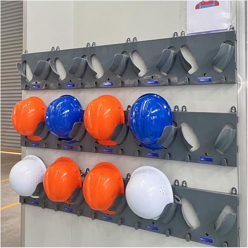 15 Pack No Drill Hard Hat Storage Rack Lightweight, Wall Mount Workshop/Fire Station/Office Helmet Stand Display, Hard Hat Placement Hanging Rack