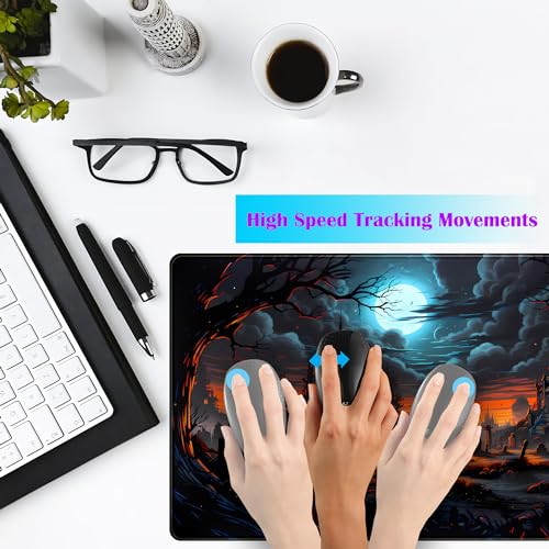 Dark Fantasy Castle Desk Pad Extended Gaming Mouse Pad, XXL Large Computer Laptop Keyboard Wireless Mouse Mat, Office Desk Decor Mousepad Deskmat with Stitched Edges Matt 31.5x15.7 in - color: Dark Fantasy Castle