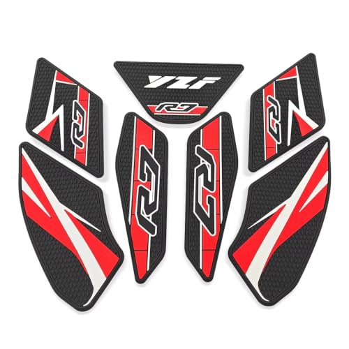 for YZF-R7 yzfr7 2026 New Accessories Fuel Tank Anti-Slip Stickers Side Guards Knee Anti-Slip mats Protective Stickers 7-piece Set Rubber Fuel Tank Stickers Tank Pads Tank pad Gas (2026 Red) - color: 2026 Red