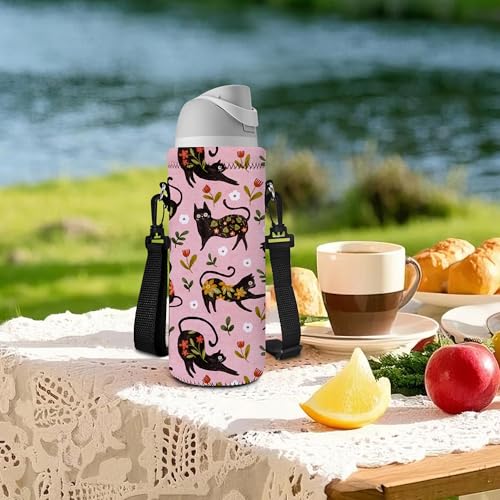 Neoprene Water Bottle Carrier Bag with Adjustable Shoulder Strap,Insulated Water Bottle Cover for Stainless Steel/Glass/Plastic Bottles - color: BC-51, size: 500ml