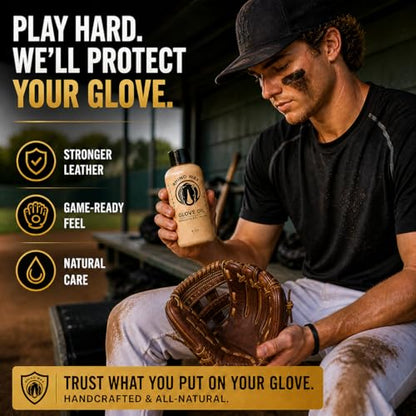 Premium Baseball Glove Oil for Break-in & Glove Conditioning | Premium glove oil to break in, condition, and maintain baseball gloves - Softens leather and preserves flexibility.