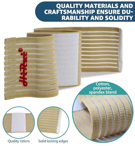 HiRui 2-Pack High-Elastic Wrist Support Straps Wrist Compression Bandage - Wrist Wraps Wristbands for Carpal Tunnel Arthritis Tendonitis Weightlifting Tennis Basketball - Breathable Soft (Beige) - color: Beige