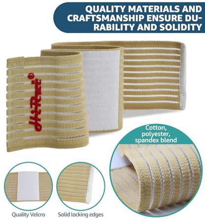 HiRui 2-Pack High-Elastic Wrist Support Straps Wrist Compression Bandage - Wrist Wraps Wristbands for Carpal Tunnel Arthritis Tendonitis Weightlifting Tennis Basketball - Breathable Soft (Beige) - color: Beige