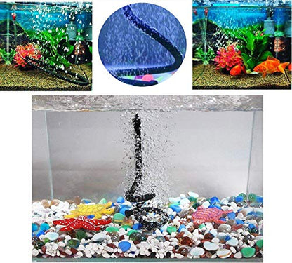 COMOK 10mm Diameter Rubber Tube Aquarium Air Curtain Bubble Air Diffuser Flexible Air Bubble Rubber Tube for Aquarium Fish Tank, Black, Long (20cm/8") - size: 20cm/8"