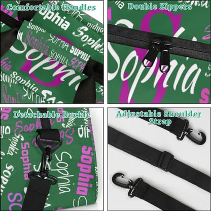 Custom Gymnastics Bag, Carry Practice Travel Bag, Dark Grass Green | Personalized Sports Gym Bag for Teens Boys Girls Waterproof Weekender Bag - color: Color 11