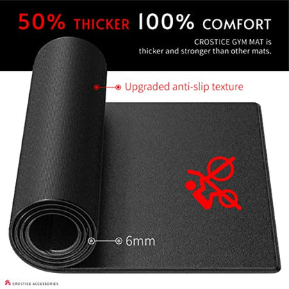Bike Mat Compatible with Peloton Bike, 6mm Floor Protector | 6mm bike mat compatible with Peloton bike, providing non-slip waterproof protection for hardwood or carpet - size: 36x72", style: Logo Style