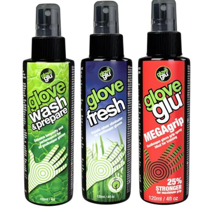 Gloveglu Glove Care Essentials System Bundles - size: 4.06 Fl Oz (Pack of 3), style: Wash + Refresh + Revive