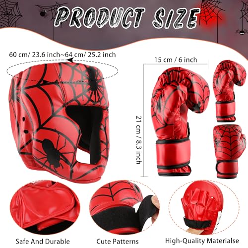 Kids Boxing Headgear and Gloves Set for Beginners and Children Youth Kickboxing Training Sparring Karate Muay Thai Taekwondo MMA