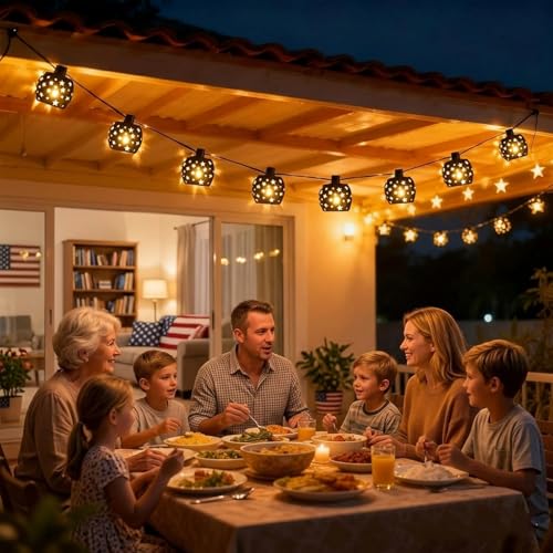 Vigdur Lantern String Lights, 10 G40 Bulbs Star String Lights, 11FT - color: Star Lantern