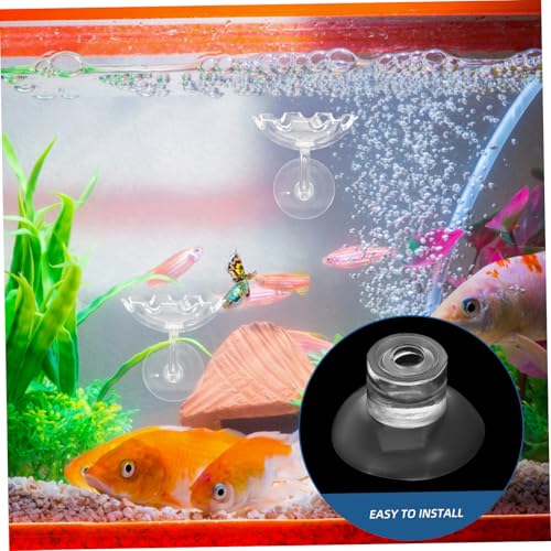 GALPADA 50pcs Aquarium Feeder Cups Transparent Fish Tank Suckers for Easy Installation Secure Feeding of Shrimp and Fish for Aquatic Environments - size: 2.60X2.60X1.50CM