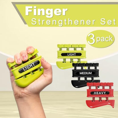 DICYWUDI Grip Strength Trainer, Finger Strength Trainer for Grip Strength Training for Fingers, Wrists, and Hands for Home, Office, Gym, Climbing, Athletes, Musicians, and Therapy - color: Yellow/Black/Red
