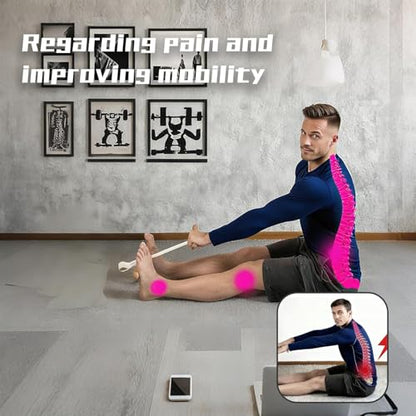 Premium 6-in-1 Hamstring Stretcher - Birch Wood & Organic Cotton Yoga Stretching Tool for Full Body Flexibility - Portable Leg, Ankle, Calf & Fascia Relief Equipment for Athletes & Beginners