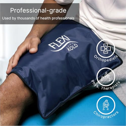 2 FlexiKold Gel Ice Packs (Standard Large: 10.5" x 14.5") - Reusable Cold Pack for Injuries, for Back Pain Relief, Migraine Relief Pad, After Surgery, Postpartum, Headache, Shoulder - 6300-COLD 2PK - size: Large (Pack of 2)