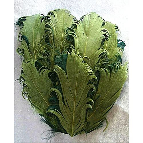 1 Pcs Goose Nagorie Feather Pad - Moss Green on Hunter Green