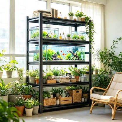 Fish Tank Stand for 20-30 Gallon Aquarium, Heavy Duty Metal Fish Stand with Adjustable Storage Shelf, 5 Tier Aquarium Stand Rack, 3000LBS Capacity Reptile Turtle Tank Stand, 35.4"Wx 15.7"Dx 71.2"H - size: Upgraded 5-Tier,35.4"Wx 15.7"Dx 71.2"H