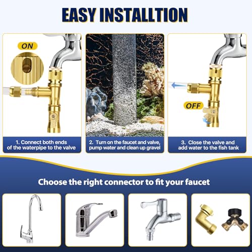 Gravel Vacuum for Aquarium Water Changer Fish Tank Cleaning Tools, Siphon Universal Quick Pump Aquarium Water Changing (30ft) - size: 30ft