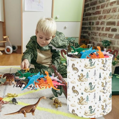 Dinosaur hamper,Dinosaur Collapsible Kid Room Basket,Cloud moon star dragon egg laundry hamper for kids,Nursery hamper,party gift basket,Shelf Book Basket(Cute dinosaurs) - color: Cute dinosaurs