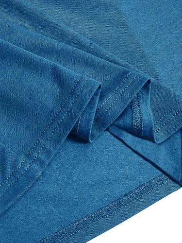 WSPLYSPJY Women High Neck Abaya Muslim Dress Solid Color Prayer Robe - color: Deep Blue, size: X-Large