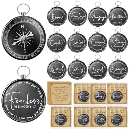Kingdder 36 Sets Christian Compass Bulk Religious Gifts - color: Black