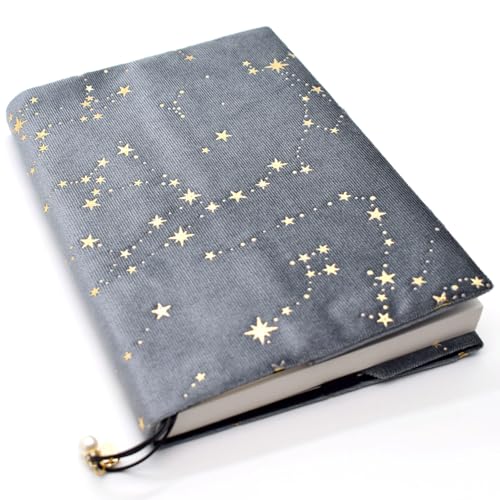 BLBMH 5x8 Book Cover | Handmade Non-Stretch Fabric Sleeve with Bookmark | for Paperback Bible Journal | Privacy Reading Gift for Women - Velvet Grey - color: Velvet Grey