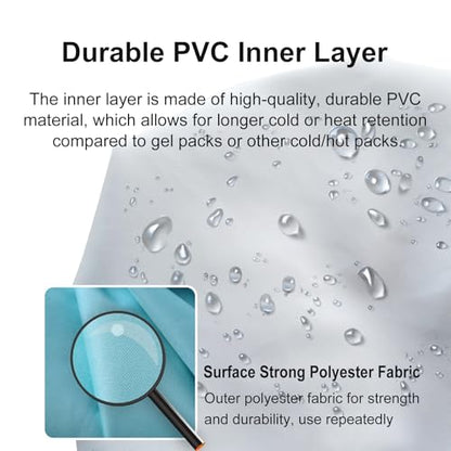 Ice Pack for Injuries Reusable, Ice Bag Reusable 9" Hot Water Bag for Hot & Cold Therapy, No-Leak Elastic Ice Bag for Pain Relief, Menstruation Pain Injuries Muscle Strains - size: 9", style: Blue