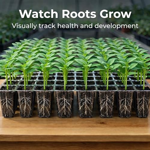 Gardzen 10 Pack 40 Cell BPA Free Seed Starter Tray Kit | Reusable Plant Germination Trays, Adjustable Vents, Sowing Tool, Indoor Gardening Vegetables Herbs Flowers - size: 10-Pack