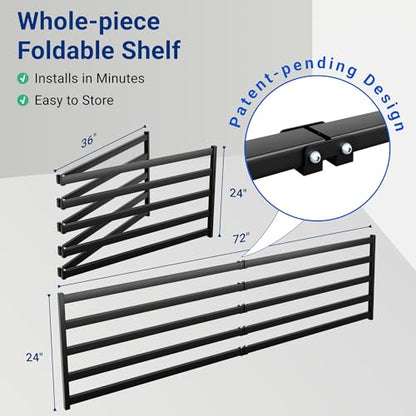 FLEXIMOUNTS 2-Pack 2x6ft Heavy Duty Garage Wall Shelving, 1200lbs Capacity, Garage Shelving Wall Mounted with 8 Hooks, Storage for Power Tools, Garden Supplies, Storage Bins, Lite Series - size: 2pack 2x6ft w/ 8 hooks-1200lbs