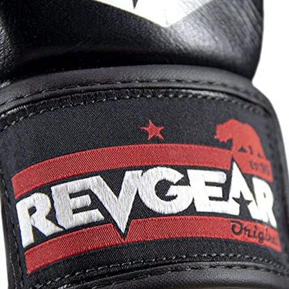 Revgear Pro Series MS1 MMA Boxing Gloves, Premium Leather for Muay Thai, Sparring, MMA Enthusiasts, Medium, Black, Ideal for Training, Great Crossover - size: Small
