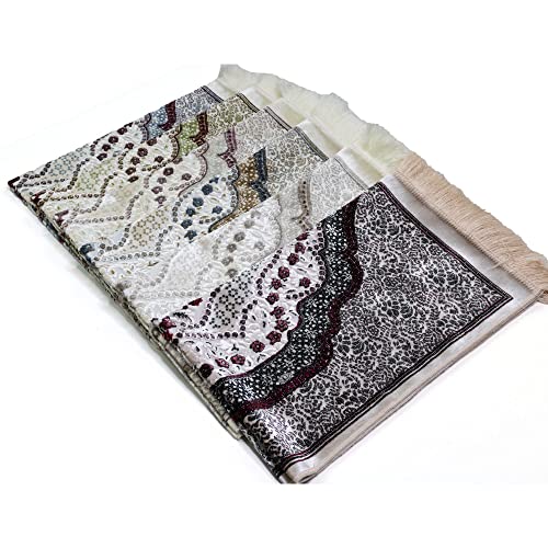 Modefa Turkish Islamic Velvet Prayer Rug - Prayer Mat Carpet for Men and Women - Traditional Muslim Janamaz Sajada - Ramadan or Eid Gift - with Car Hanger - Luxury Winter Rose (Black/Pink) - color: Black / Pink