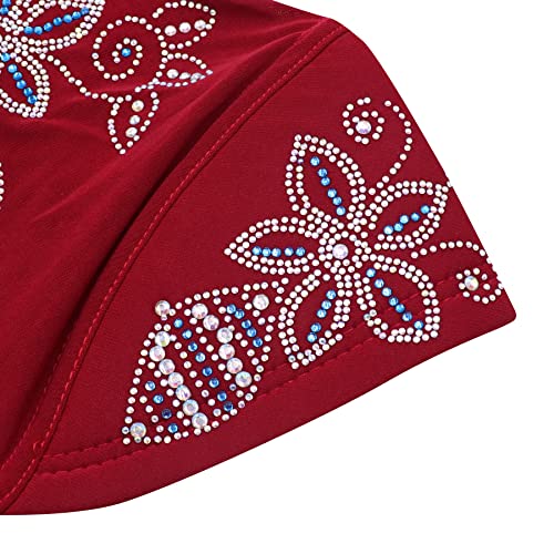 RARITYUS Women Bling Rhinestone Pearl Instant Scarf Muslim Hijab Fashion Shawl Head Wrap Turban Cap with Flower Accent - color: Z Color 3