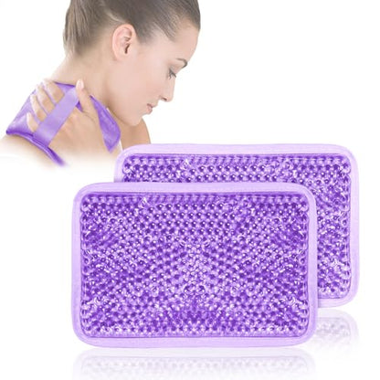 Gel Ice Pack for Injuries Reusable for Pain Swelling of Knee, Shoulder, Foot, Back, Ankle, Neck, Elbow, Wisdom Tooth - Cold or Hot Compress - style: Rectangle-Purple