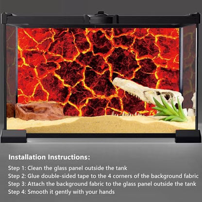 YongFoto Reptile Terrarium Background 24x16 inch Reptile Tank Background Heat Red Cracked Volcanic Eruption Lava Burning Ground Background Bearded Dragon Habitat Fish Tank Aquarium Background Backdrop - size: 24x16in/60x40cm